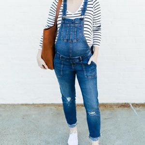 Motherhood indigo blue maternity overalls